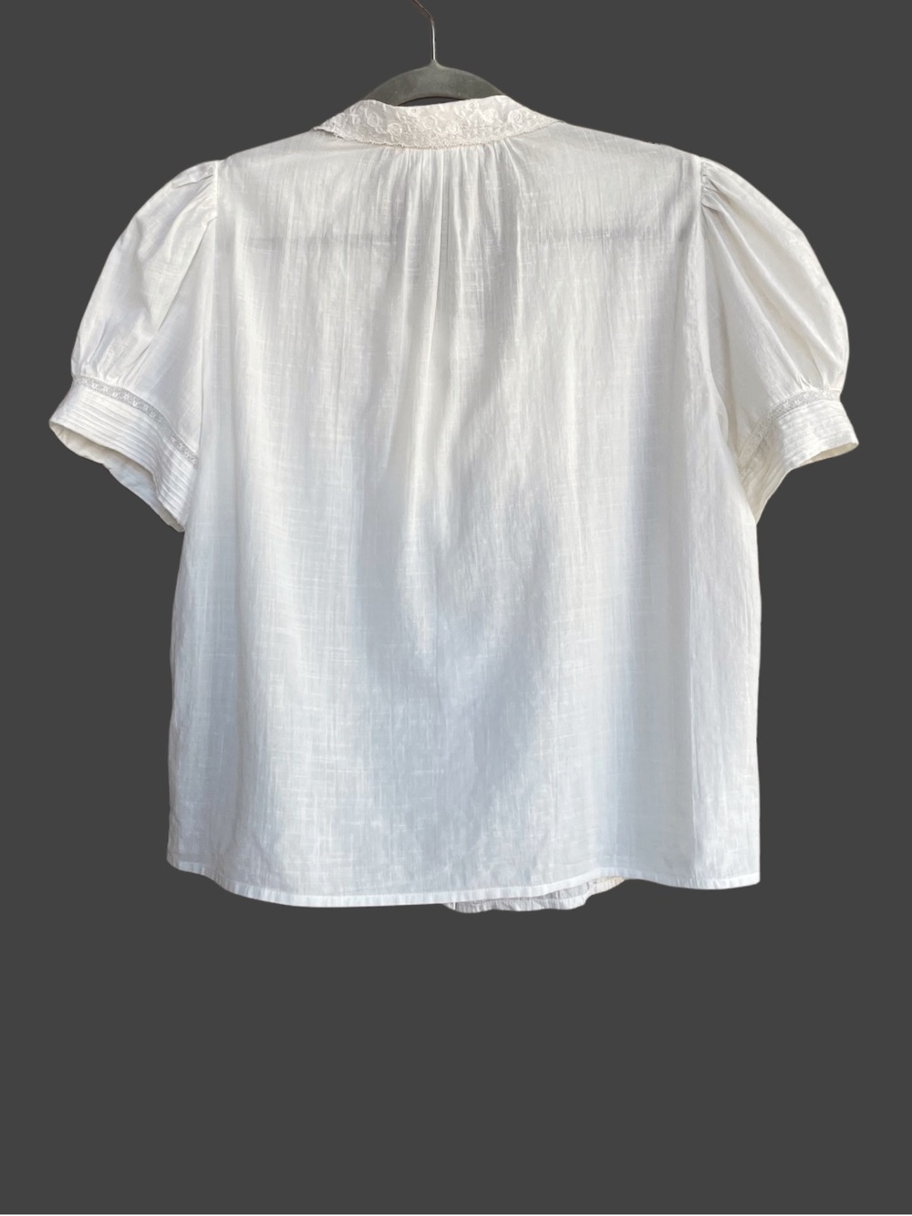 THE GREAT White Floral Embroidered Ruffle Cotton Button Down Kindred Blouse Top - Picture 9 of 17